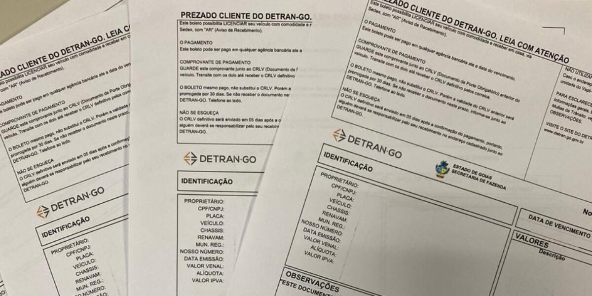 Detran-GO altera política de envio de boletos ao cidadão