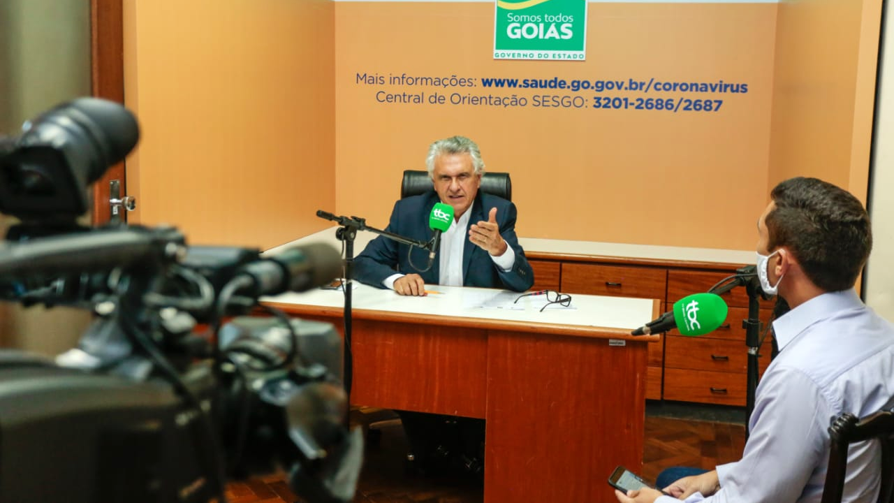 Governador Ronaldo Caiado, em live realizada pela ABC