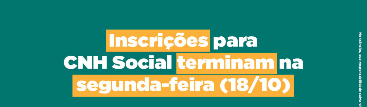 Governo de Goiás encerra inscrições para 5 mil vagas do CNH Social na segunda-feira (18/10)