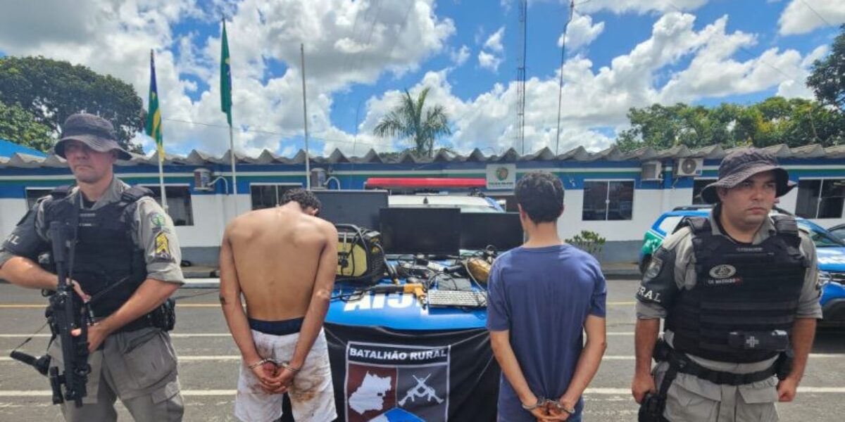 PMGO prende dois suspeitos e recupera objetos furtados de empresa de ração em Morrinhos